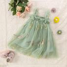 Vestido de Princesa Infantil de Malha Plissada com Bordado - 0 a 3 Anos