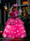 Vestido de princesa Letsglow Light Up Girl Rosered 3-4 anos