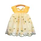 Vestido De Princesa Para Bebê Menina 0-3 Anos Verão Doce Com Flores Bordadas Em Chiffon Sem Mangas