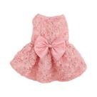 Vestido De Princesa Para Cães Com Flores Bordadas Em Rosa, Roupas De Primavera E Verão Para Filhotes