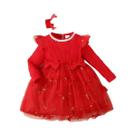 Vestido De Princesa Vermelho Com Renda Para Bebê Recém-Nascido, Moda Para Festa De Primeiro