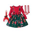 Vestido De Princesa Vermelho De Manga Longa Para Meninas, Festa De Ano Novo 2026, Apresentação Vestido De Princesa Vermelho De Manga Longa Para Meninas, Festa De Ano Novo 2026, Apresentação