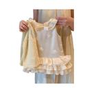 Vestido De Renda Bege Para Bebês Meninas Com Laço Grande Para Festa De Aniversário, Casamento,