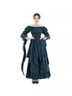 Vestido de renda manga comprida com manga em forma de sino, fantasia de cosplay, Hal