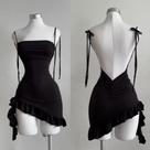Vestido De Renda Sem Costas De Alta Qualidade Para O Verão, Estilo Y2K, Saia Justa Para Meninas