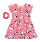 Vestido de skatista azul para meninas, rosa, com cabelo elástico 3T