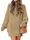 Vestido de suéter ANRABESS Cable Knit Chunky Baggy Loose Khaki
