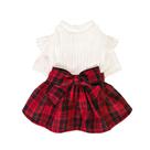 Vestido de suéter para cães Fitwarm Xadrez Christmas Winter Medium
