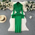 Vestido De Suéter Tricotado Elegante De Manga Longa Para Mulheres, Outono Inverno, Estilo Bodycon