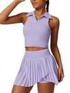 Vestido de tênis AGYMNX, 2 peças, saia de cintura alta, roupa de golfe