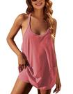 Vestido de tênis Lianlive Hot Shot Mini com shorts para mulheres vermelho-XS Vestido de tênis Lianlive Hot Shot Mini com shorts para mulheres vermelho-XS