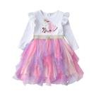 Vestido De Tule Com Estampa De Unicórnio Para Meninas, Fantasia De Princesa Para Festa De
