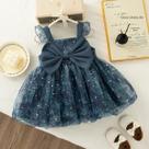 Vestido De Tule Princesa De Verão Para Bebê Menina Com Laço E Mangas Com Lantejoulas, Vestido De Vestido De Tule Princesa De Verão Para Bebê Menina Com Laço E Mangas Com Lantejoulas, Vestido De