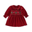 Vestido De Veludo De Natal Para Meninas, Mangas Compridas, Gola De Boneca, Linha A, Festa, Feriado, Vestido De Veludo De Natal Para Meninas, Mangas Compridas, Gola De Boneca, Linha A, Festa, Feriado,