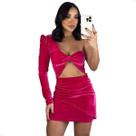 Vestido de Veludo Monalisa Manga Única Moda Luxo Lunii