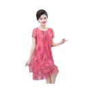 Vestido De Verão Com Estampa Floral Para Mulheres, Casual, Gola Redonda, Manga Curta, Elegante,