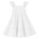 Vestido de verão Dalukit para meninas com babados brancos sem mangas Vestido de verão Dalukit para meninas com babados brancos sem mangas