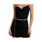 Vestido De Verão De Alta Costura Com Strass E Cinto Fino De Corrente Elegante, Estilo De Designer De