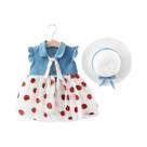 Vestido De Verão Em Renda E Jeans Com Manga Bufante Para Bebê Menina - Roupa Adorável De Princesa Vestido De Verão Em Renda E Jeans Com Manga Bufante Para Bebê Menina - Roupa Adorável De Princesa