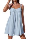 Vestido de verão Narecte Casual Flowy Sun Dress para mulheres Blue XS