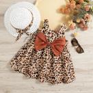Vestido De Verão Para Bebê Menina Com Estampa De Leopardo E Decoração De Laço, Vestido Fofo Com