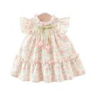 Vestido De Verão Para Menina Com Estampa De Tulipa, Roupas Infantis De 9 Meses a 4 Anos