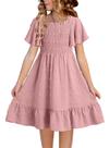 Vestido de verão para meninas adolescentes de chiffon, tamanho 10-11