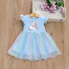 Vestido De Verão Para Meninas Com Estampa De Desenho Animado, Vestido De Princesa Com Mangas Voando Vestido De Verão Para Meninas Com Estampa De Desenho Animado, Vestido De Princesa Com Mangas Voando