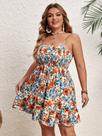 Vestido De Verão plus Size Com Estampa Floral, Elegante E Casual, Vestido Slip Até O Joelho Para Vestido De Verão plus Size Com Estampa Floral, Elegante E Casual, Vestido Slip Até O Joelho Para