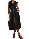 Vestido de verão Wenrine com decote em V, manga alta, fenda alta, preto, feminino Vestido de verão Wenrine com decote em V, manga alta, fenda alta, preto, feminino