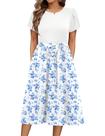 Vestido de verão Zeagoo 2025 para mulheres com estampa floral de manga curta