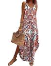 Vestido de verão Zeagoo 2025 Vacation Casual Boho Maxi Pink M Women
