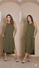 Vestido de Viscolycra Premium Brescia - Tamanhos M e G - Cor Verde Oliva