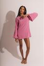 Vestido Deborah - Vestido Curtinho de Manga Longa em Tecido Crepe