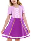 Vestido Deerose Girl Halloween de manga curta roxo 5-6 anos Vestido Deerose Girl Halloween de manga curta roxo 5-6 anos