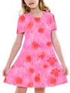 Vestido Deerose Vestido de verão estampado rosa de Halloween de 5 a 6 anos Vestido Deerose Vestido de verão estampado rosa de Halloween de 5 a 6 anos