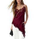 Vestido deslizante Yojeasrio Stain Lace Trim High Low para mulheres