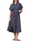 Vestido Dewpaur, camisa plissada com botões, Maxi, para mulheres