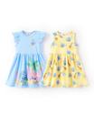 Vestido Disney Stitch Toddler Girl, pacote com 2, amarelo/azul 6-7Y