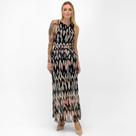 Vestido Doce Trama Longo Regata em Tule Estampado Feminino