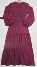 Vestido Duna longo com cinto - Cor Rosa Púrpura - Tamanho GG Vestido Duna longo com cinto - Cor Rosa Púrpura - Tamanho GG