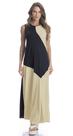 Vestido duomare bicolor preto