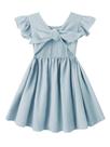 Vestido Dutebare para meninas, algodão e linho, babado 130