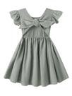 Vestido Dutebare para meninas de algodão e linho com babados 120 Vestido Dutebare para meninas de algodão e linho com babados 120