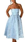 Vestido EEMEII Summer sem alças Homecoming com bolsos azuis