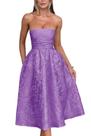 Vestido EEMEII Summer sem alças Homecoming com bolsos roxos