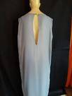 Vestido em crepe e Chiffon azul bebê. (Tam: M/G)