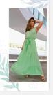 Vestido em viscose verde água acompanha faixa