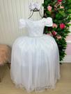 Vestido Enjoy Longo Laura Branco Rendado Casamento Damas