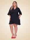 Vestido Envelope Transpassado Plus Size Decote V Verão Curto